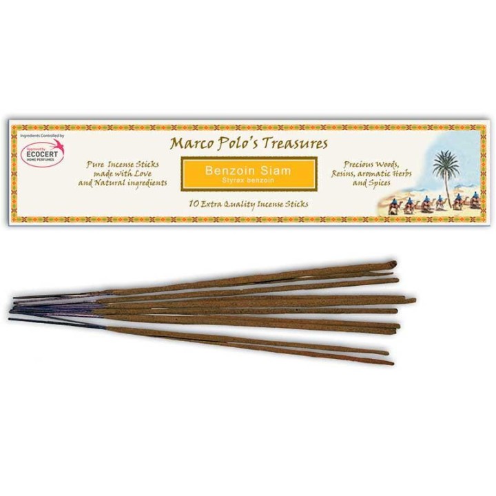 Kadzidło Benzoin Syjam - 10szt. patyczków, 30 g Marco Polo's Treasures - ECOCERT