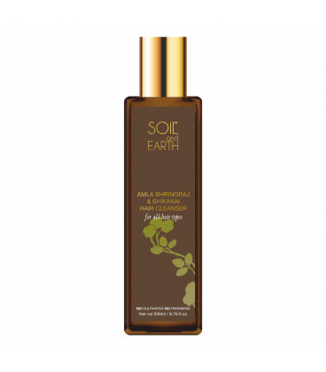 SOIL AND EARTH  NATURAL HAIR CLEANSER - AMLA, BHRINGRAJ & SHIKAKAI 200ml