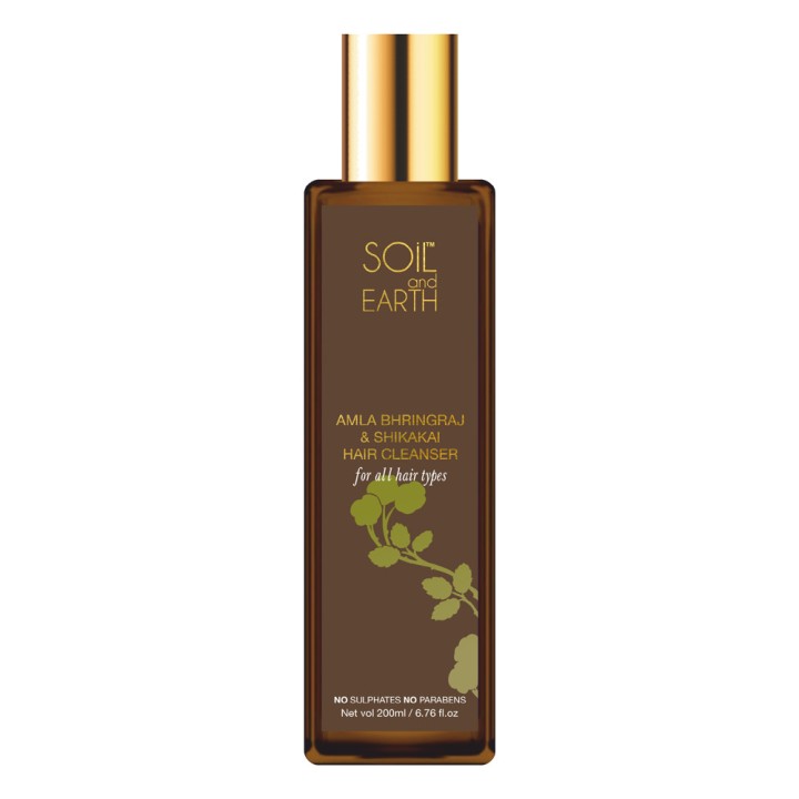 SOIL AND EARTH  NATURAL HAIR CLEANSER - AMLA, BHRINGRAJ & SHIKAKAI 200ml