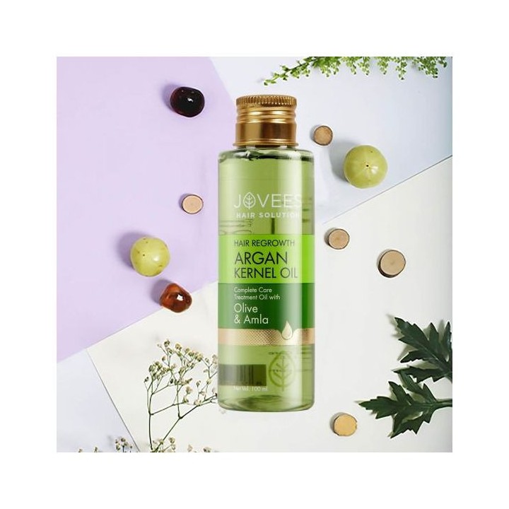 Ziołowy olejek arganowy na porost włosów Olive & Amla & Bhringraj Hair Regrowth Complete Care Treatment 100ml Jovees