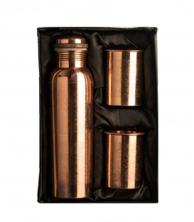 SO301 – Engraved Copper Bottle and Glass Set (Velvet box)