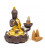 Podstawka do stożków Backflow Buddha i Kwiat Lotosu kolor brązowo złoty 12x10x9cm