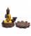 Podstawka do stożków Backflow Buddha i Kwiat Lotosu kolor brązowo złoty 12x10x9cm