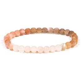 Bransoletka Kamień księżycowy Moonstone  - kulka 0.6cm, dł. 19 cm na elastycznej gumce