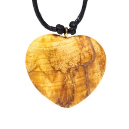 Naszyjnik peruwiański SERCE rzeźbione z Palo Santo 4 cm