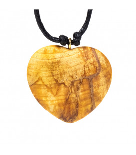 Naszyjnik peruwiański SERCE rzeźbione z Palo Santo 4 cm