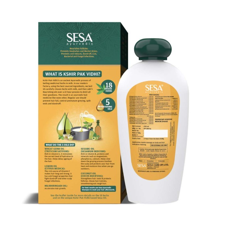 Olejek do włosów Sesa 100ml (90 + 10) - ajurwedyjska receptura