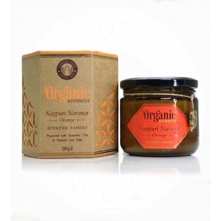Świeca sojowa z olejkiem eterycznym - Pomarańcza 200 g. Organic Goodness