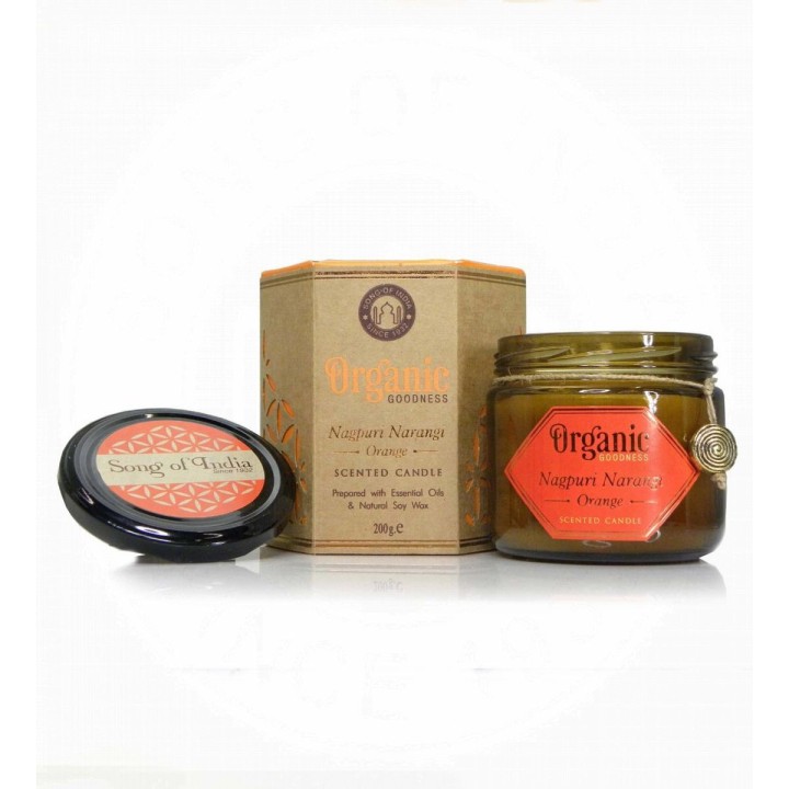 Świeca sojowa z olejkiem eterycznym - Pomarańcza 200 g. Organic Goodness