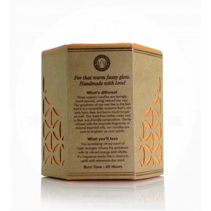 Świeca sojowa z olejkiem eterycznym - Pomarańcza 200 g. Organic Goodness