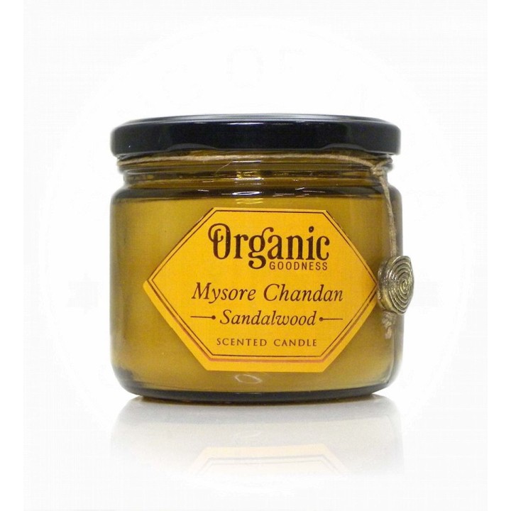 200 g. Organic Goodness Soy Candle in Amber Colored Sandalwood
