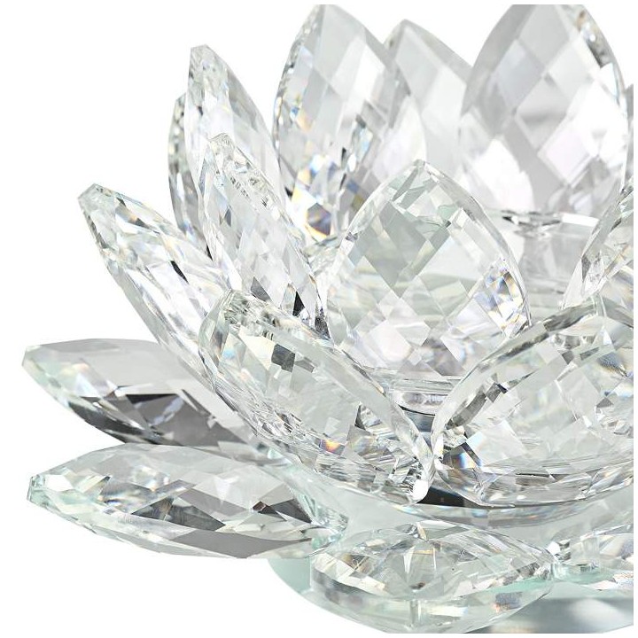 Lotus candle holder crystal M  4.5x11 cm