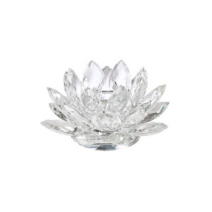 Lotus candle holder crystal M  4.5x11 cm
