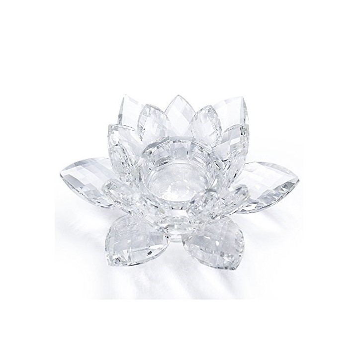 Lotus candle holder crystal M  4.5x11 cm