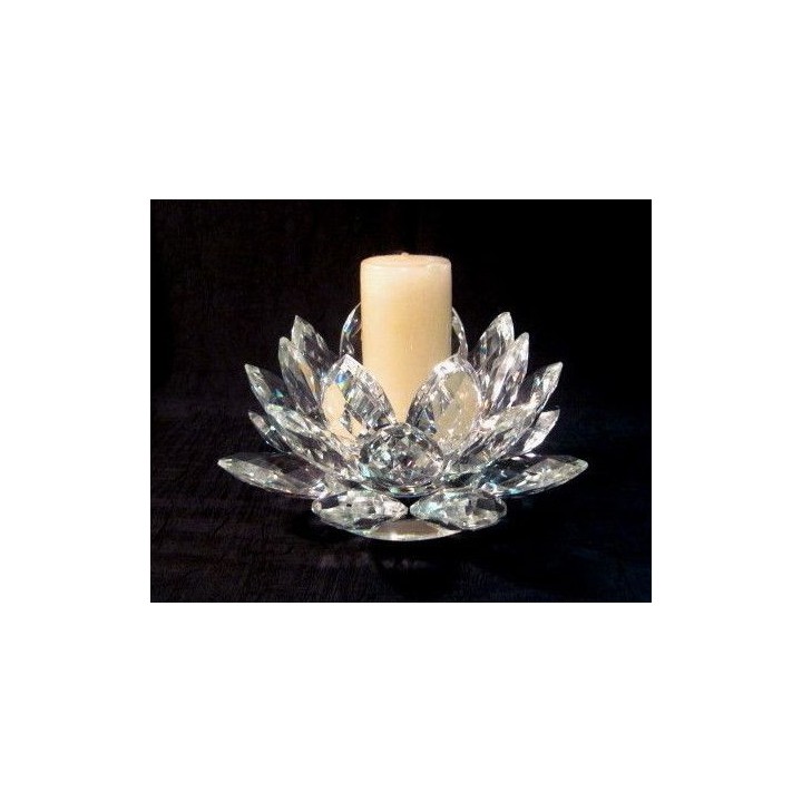 Elegancki świecznik KRYSZTAŁOWY KWIAT LOTOSU 11cm