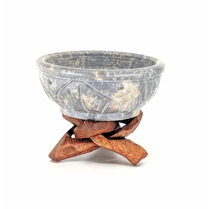 Stone Multi-Purpose Resin Burner with Wooden Legs IBSWR