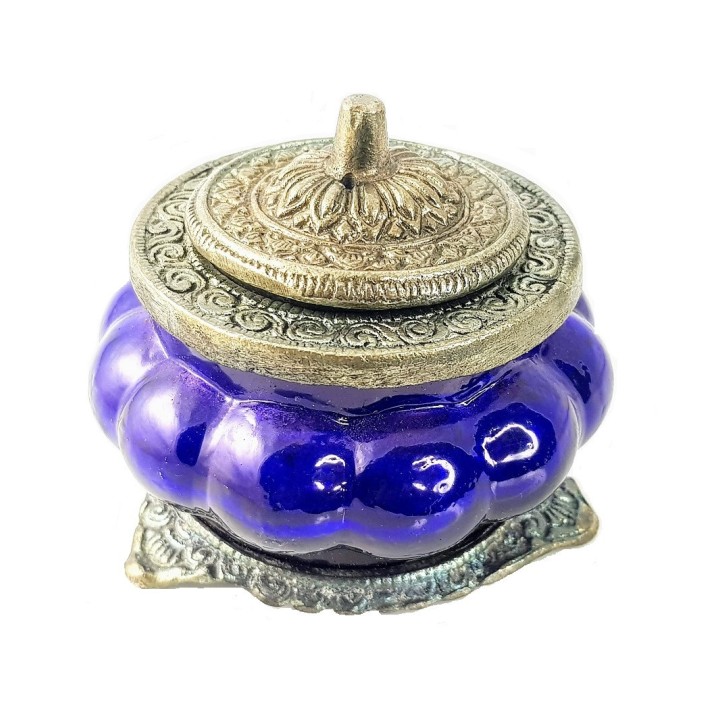 Świeca Ręcznie Robiona w szkle z orientalnym motywem - Kwiat Nag Champa - Song of India